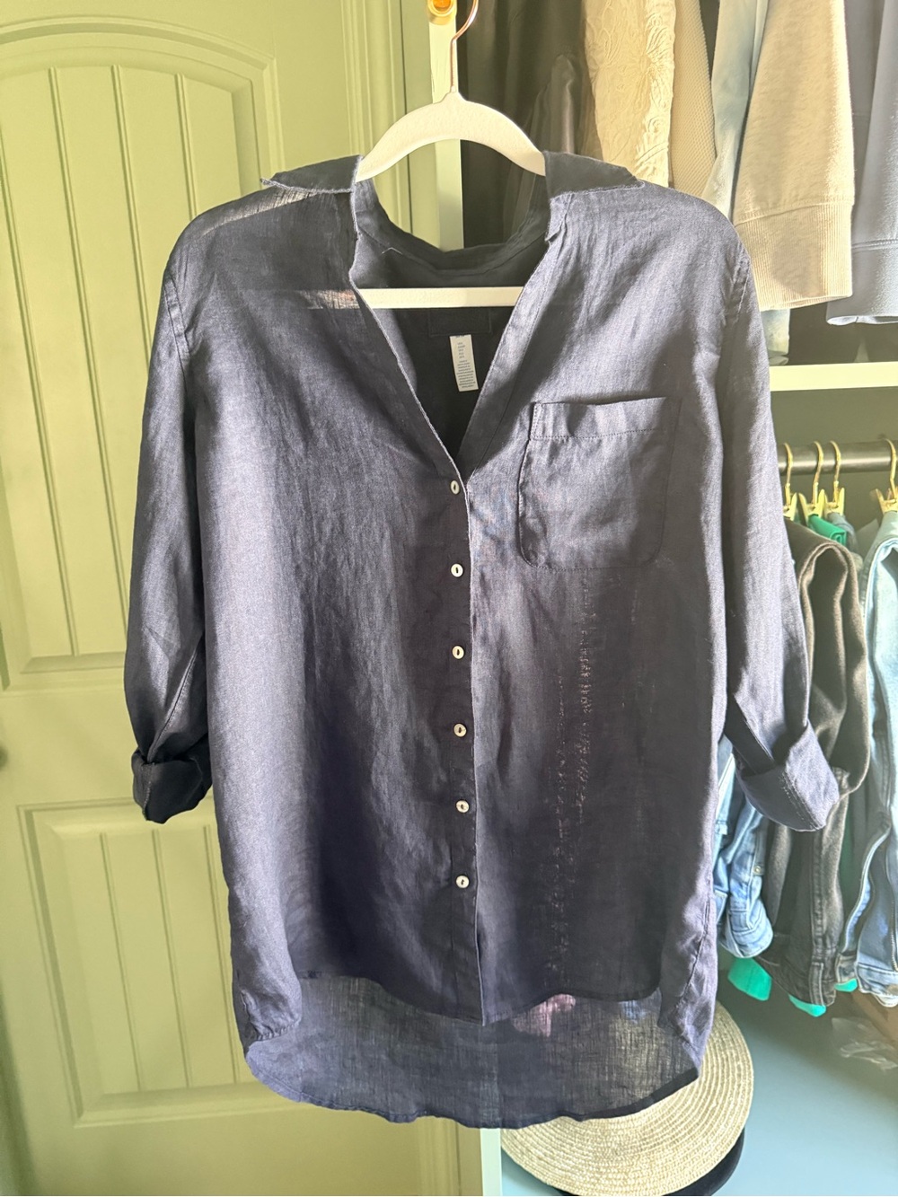 Sigrid Olsen 100% Linen Button-Down Shirt